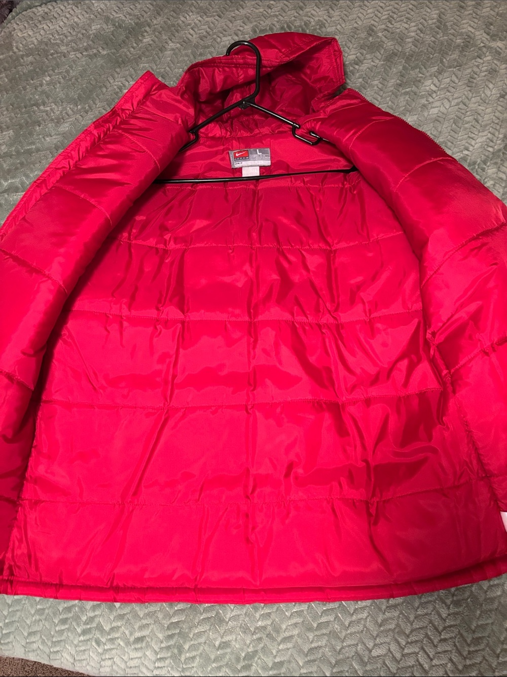 Nike Red Hooded Puffer Jacket with Razorback Patch - Picture 5 of 5